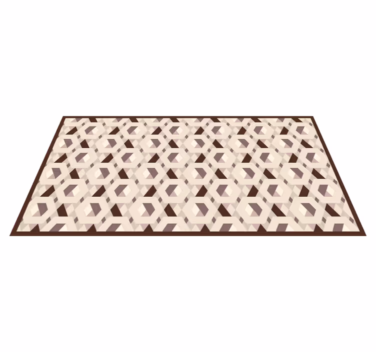 Tapis vinyle entrée géométrique hexagones beiges - TenStickers