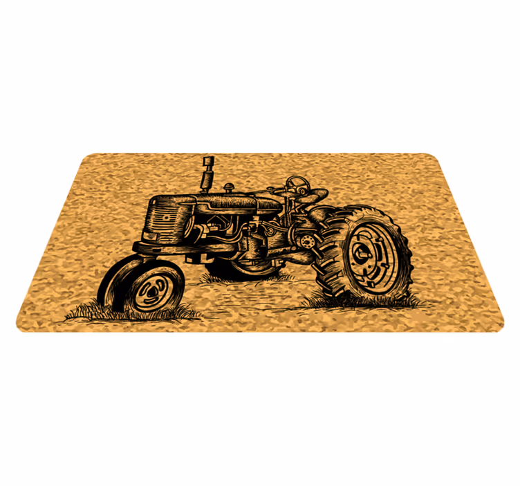 Tapis vinyle vintage illustration de tracteur vintage - TenStickers
