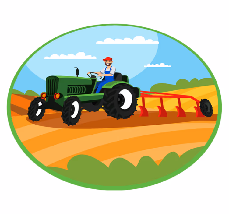 Tapis vinyle pour enfants scène de tracteur agricole - TenStickers