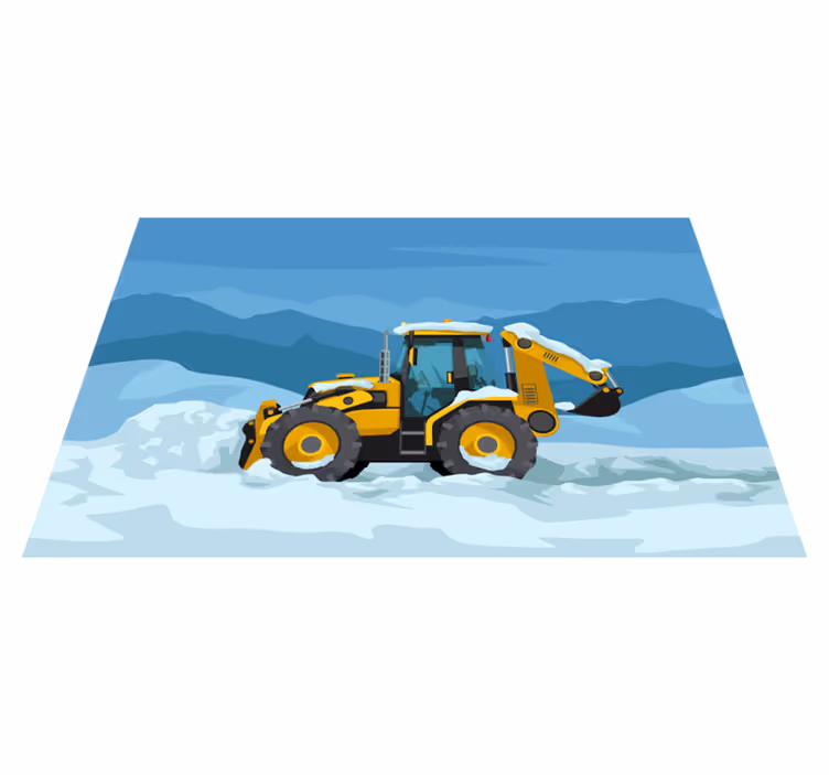 Tapis vinyle pour enfants pelle de chantier - TenStickers