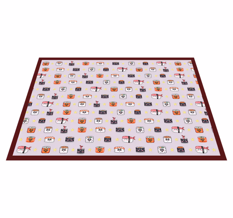 Tapis vinyle pour enfants modèle de dessin animé de sushi - TenStickers