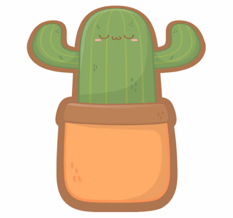 Tapis vinyle fleurs et plantes illustration de cactus mignon - TenStickers