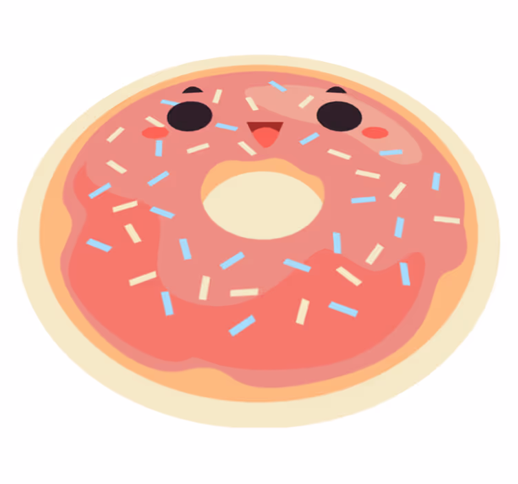 Tapis vinyle autres tapis beignet animé - TenStickers