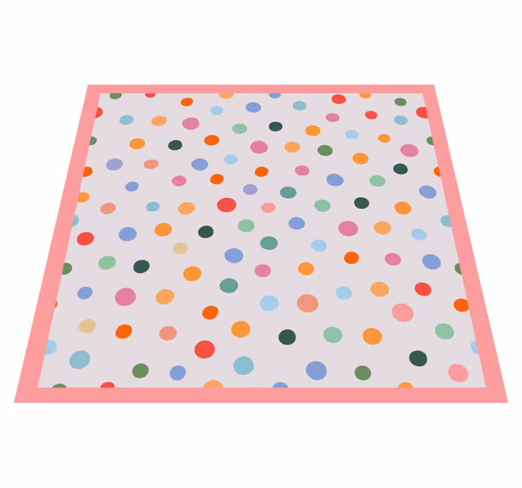 Tapis vinyle chambre motif à pois colorés - TenStickers