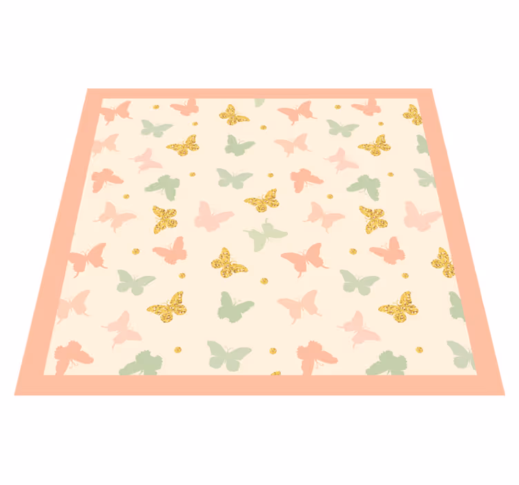 Tapis vinyle chambre bébé pastels papillon - TenStickers