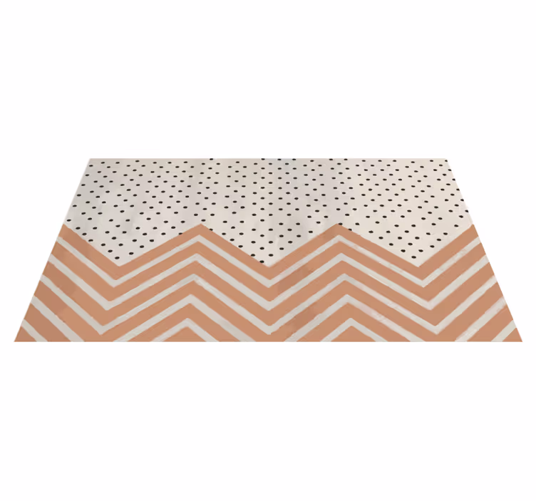 Tapis vinyle géométrique motif zigzag à pois - TenStickers