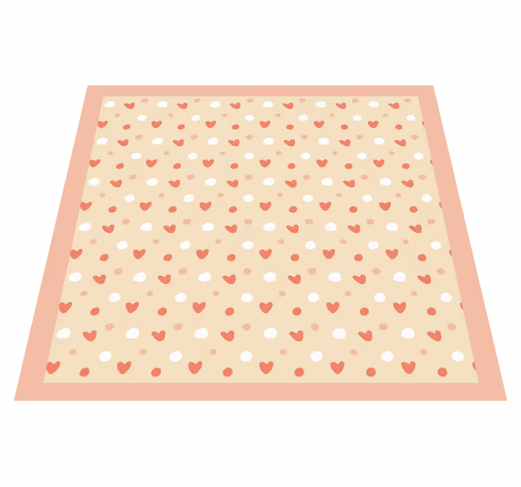 Tapis vinyle chambre bébé décor de motif de coeur - TenStickers