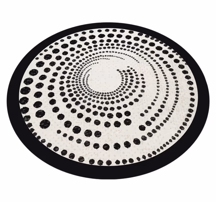 Tapis vinyle geometrique Cercle brisé à pois - TenStickers