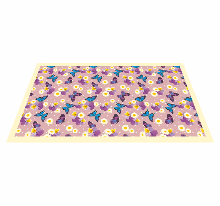 Tapis vinyle autres tapis jardin de papillons - TenStickers
