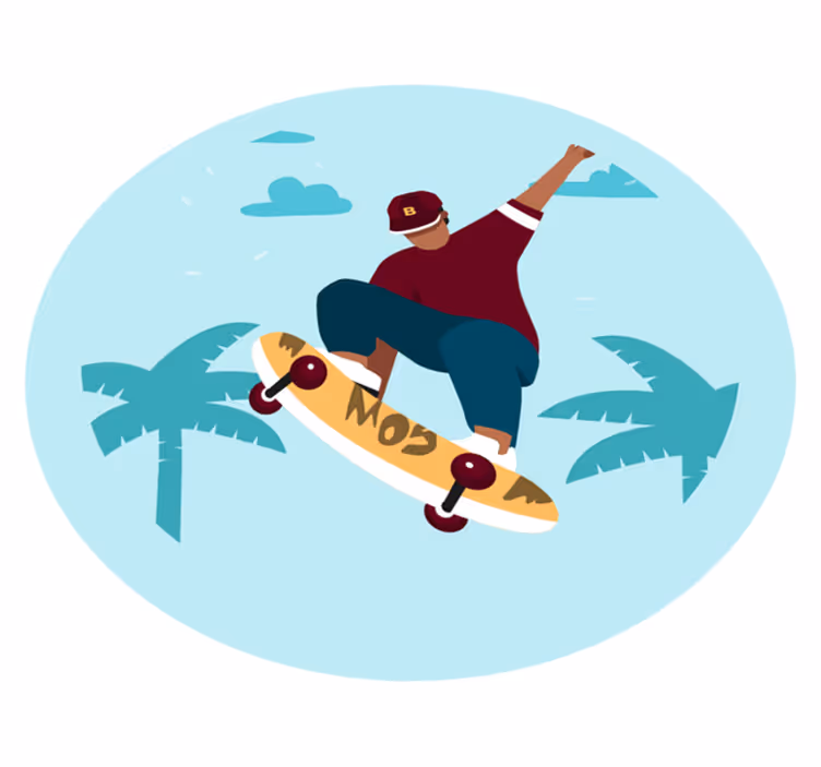 Tapis vinyle ado illustration de skateboard - TenStickers