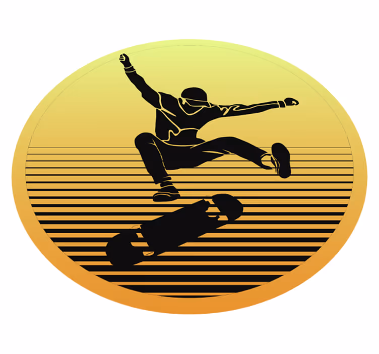 Tapis vinyle ado silhouette de planche à roulettes - TenStickers