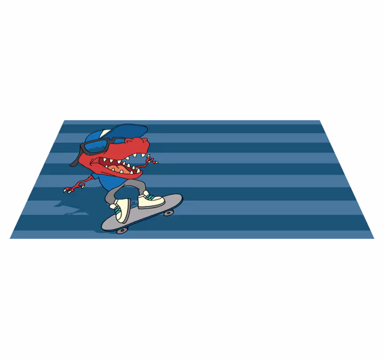 Tapis vinyle autres tapis dinosaure en skateboard - TenStickers