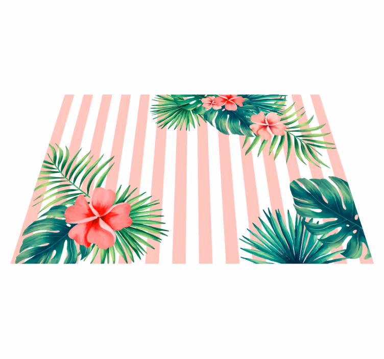 Tapis vinyle fleurs et plantes bande de flore tropicale - TenStickers