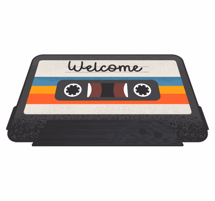 Tapis vinyle citation conception de bienvenue de cassette - TenStickers