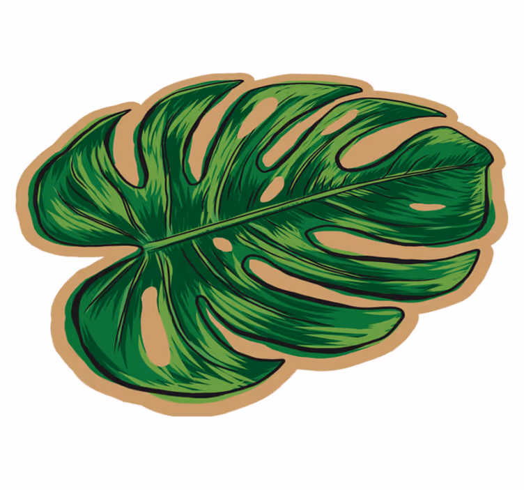 Tapis vinyle fleurs et plantes forme de feuille tropicale - TenStickers