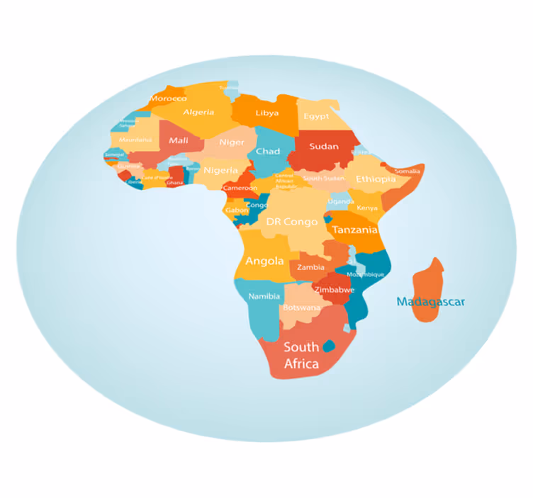 Tapis vinyle carte du monde contour de l'afrique - TenStickers