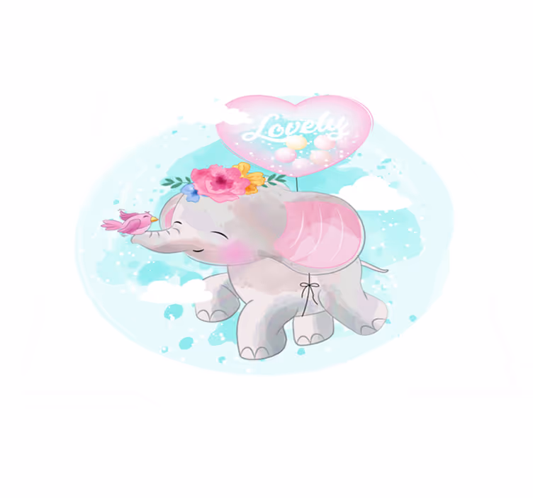 Tapis vinyle chambre bébé illustration enfantine d'éléphant - TenStickers