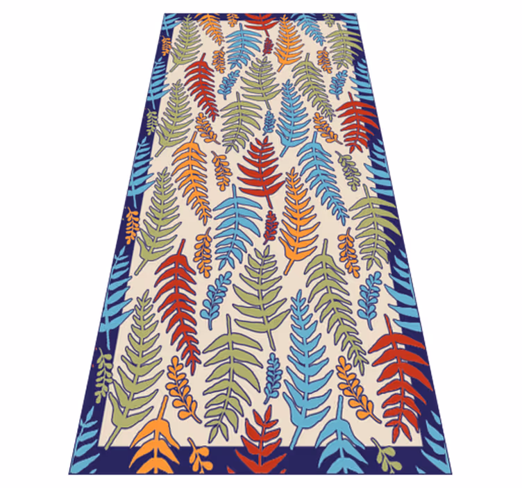 Tapis vinyle fleurs et plantes rayures botaniques - TenStickers