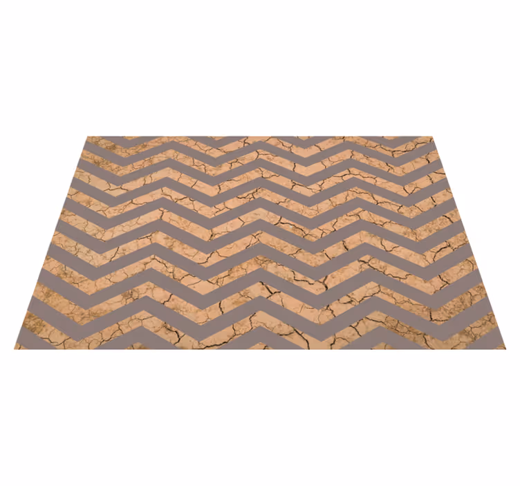 Tapis vinyle texture finition craquelée en chevron - TenStickers
