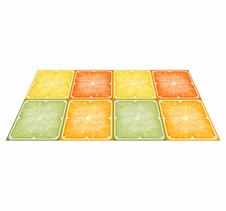 Tapis vinyle cuisine collage de tranches d'agrumes - TenStickers