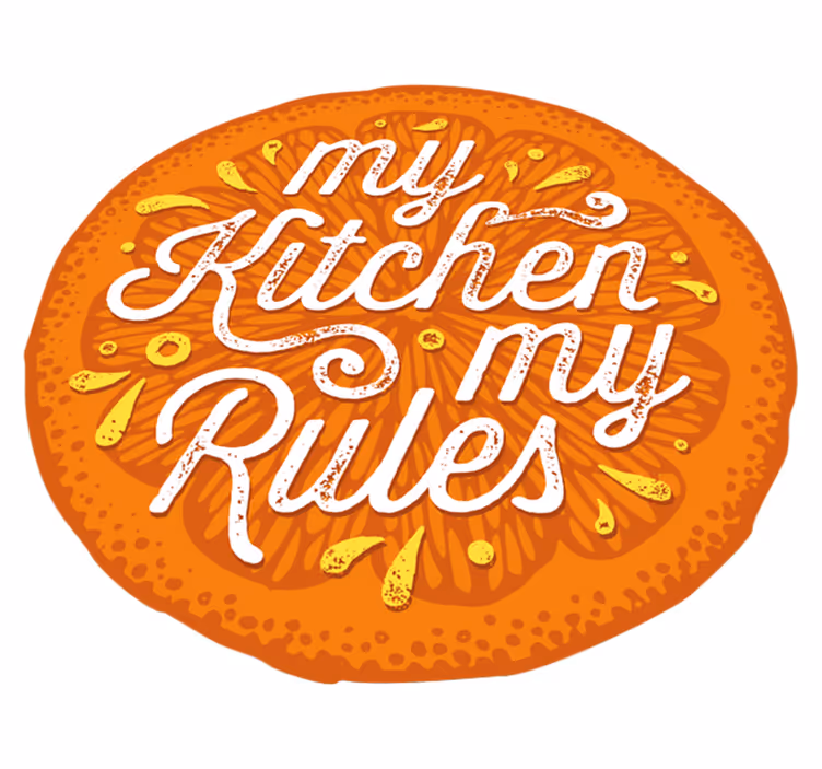 Tapis vinyle citation mes règles de cuisine - TenStickers