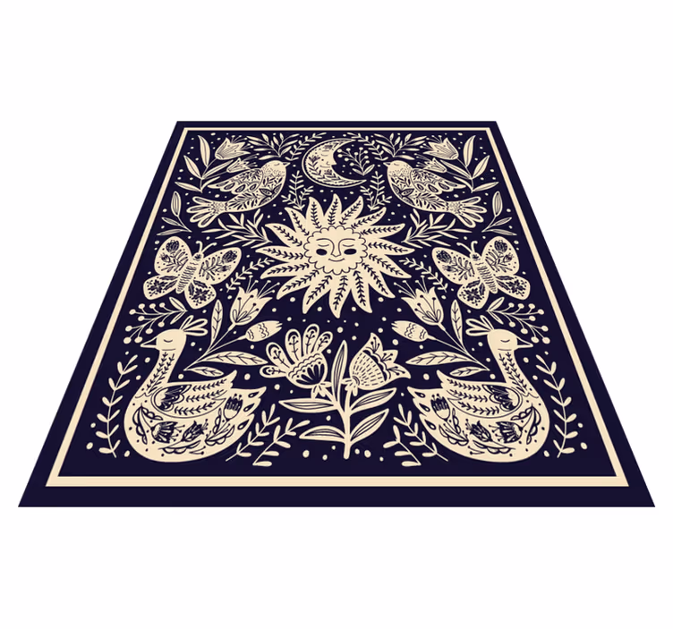 Tapis vinyle chambre harmonie folklorique céleste - TenStickers