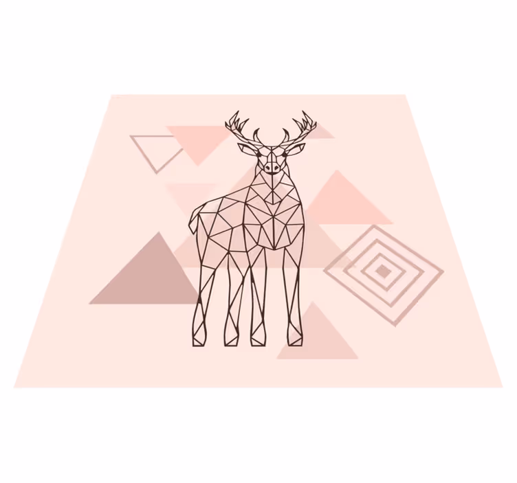 Tapis vinyle chambre art géométrique du cerf - TenStickers