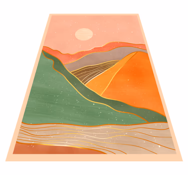 Tapis vinyle moderne paysage de montagne abstrait - TenStickers