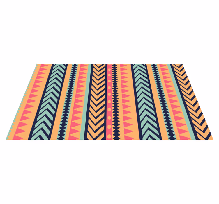 Tapis vinyle éthnique éléments géométriques vivants - TenStickers