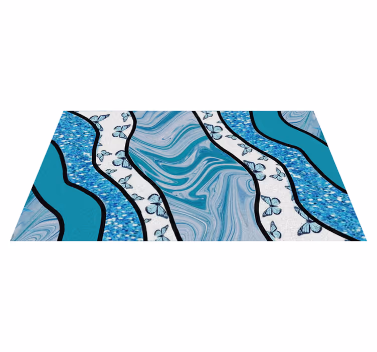 Tapis vinyle textures doux courants azur - TenStickers