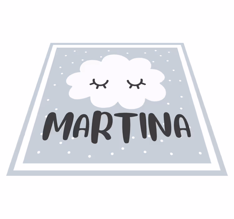 Tapis vinyle chambre bébé nuage gris avec nom - TenStickers