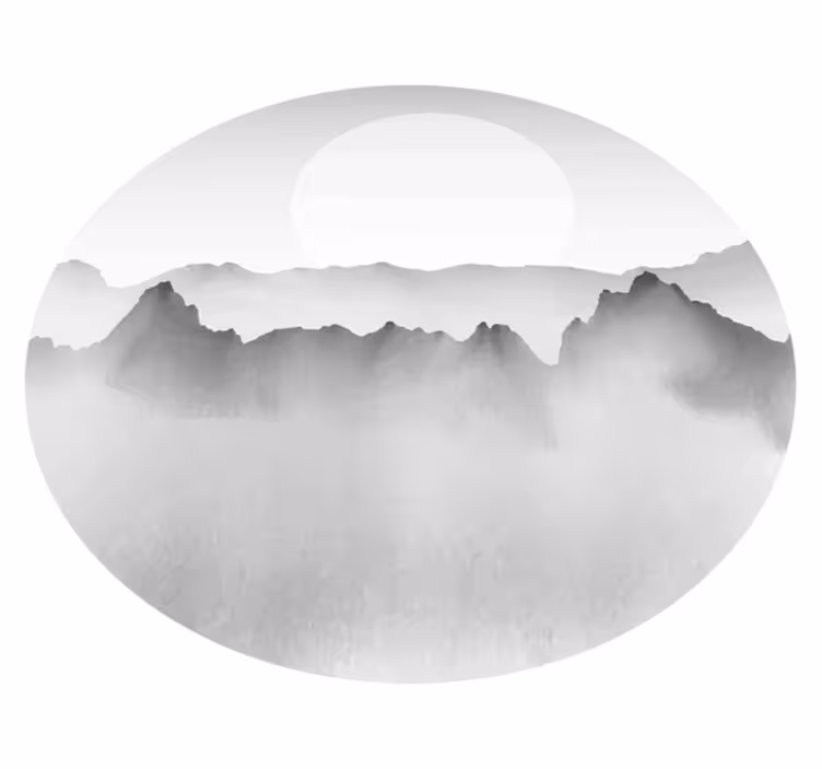 Tapis vinyle nature paysage brumeux de montagne - TenStickers