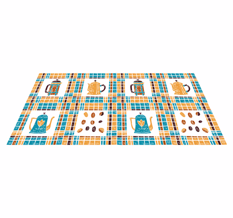 Tapis vinyle cuisine mosaïque de cafetière - TenStickers