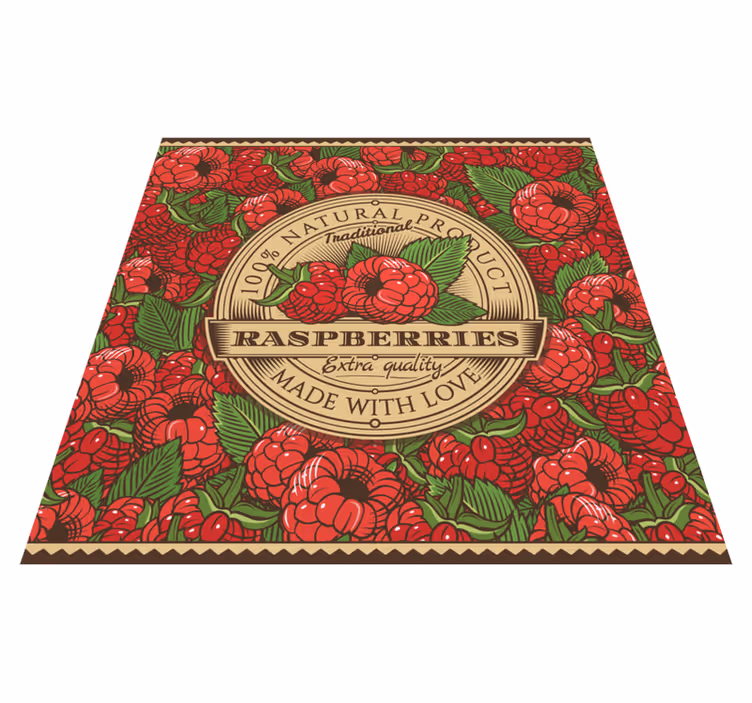 tapis vinyle cuisine étiquette de framboises vintage - TenStickers