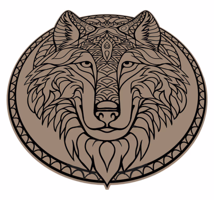 Tapis vinyle animal motif de loup brun - TenStickers