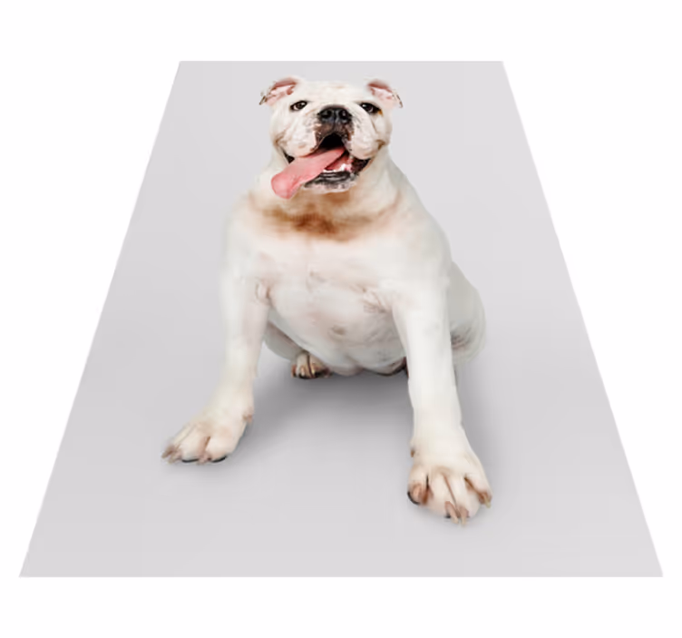 Tapis vinyle animal portrait de bouledogue heureux - TenStickers