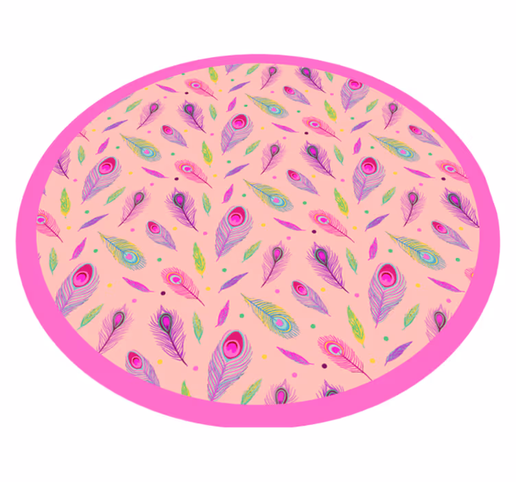 Tapis vinyle nature motif de plumes colorées - TenStickers