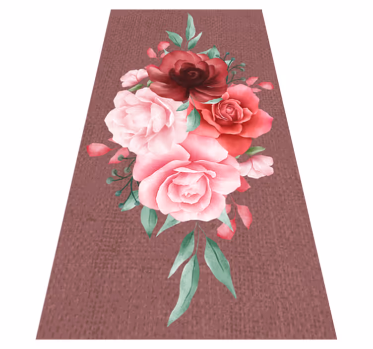 Tapis vinyle fleurs et plantes bouquet de roses élégance - TenStickers