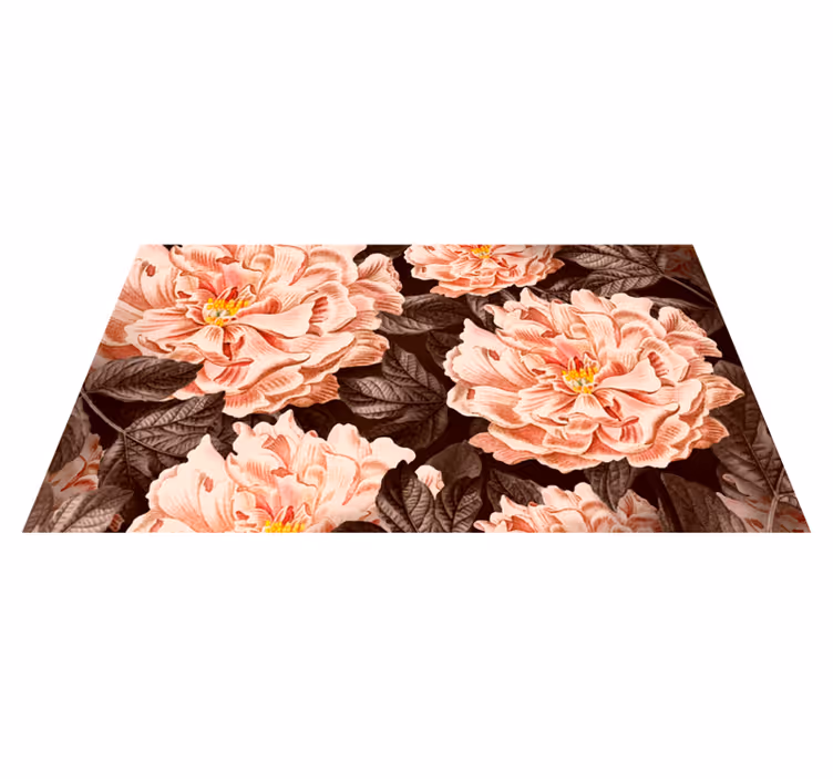 Tapis vinyle fleurs et plantes bouquet floral élégant - TenStickers