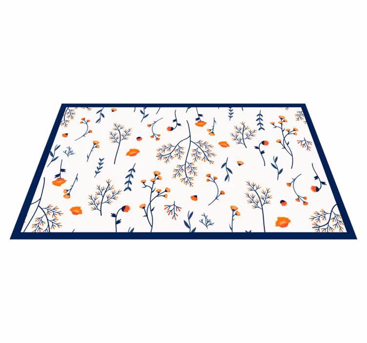 Tapis vinyle fleurs et plantes motif de branches florales - TenStickers