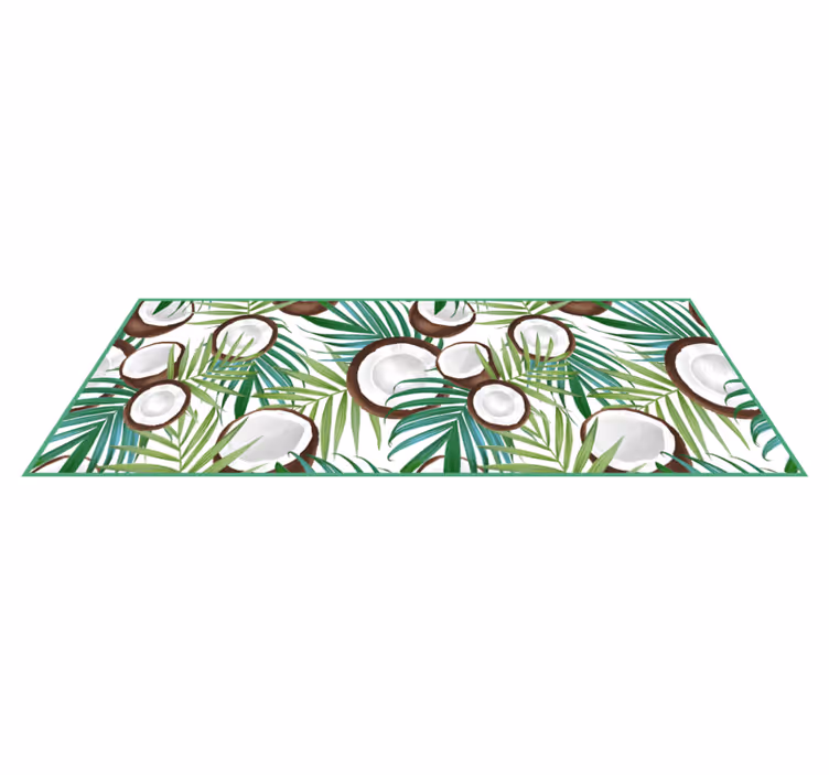 Tapis vinyle cuisine motif de feuille de cocotier - TenStickers