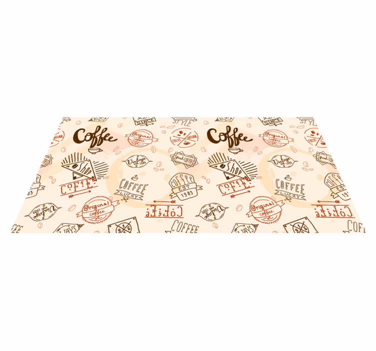 Tapis vinyle cuisine motif inspiré du café - TenStickers