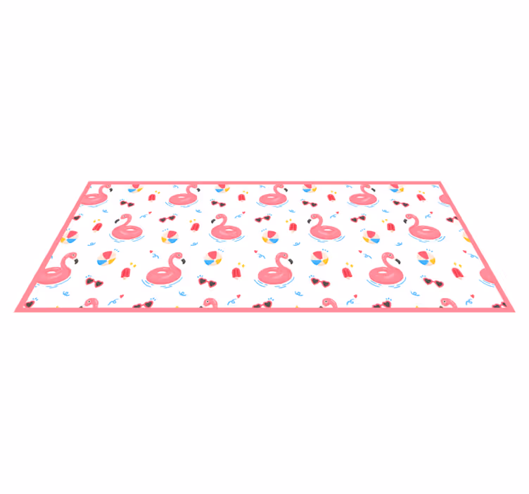 Tapis vinyle cuisine conception d'été de flamant rose - TenStickers