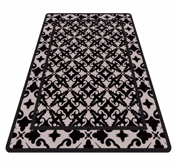Tapis vinyle cuisine motif noir élégant - TenStickers