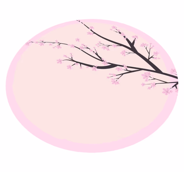 Tapis vinyle fleurs et plantes branche de fleur de cerisier - TenStickers