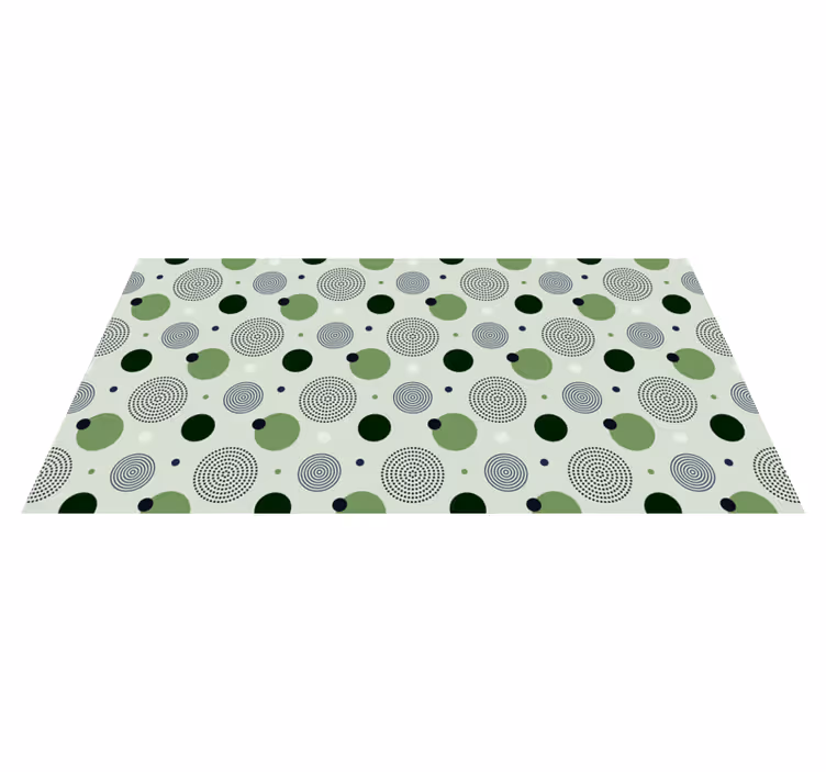 Tapis vinyle cuisine motifs circulaires verts - TenStickers