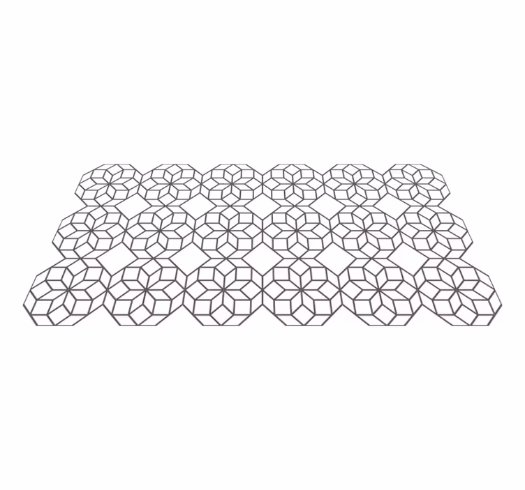 Tapis vinyle géométrique octogones noirs et blancs - TenStickers