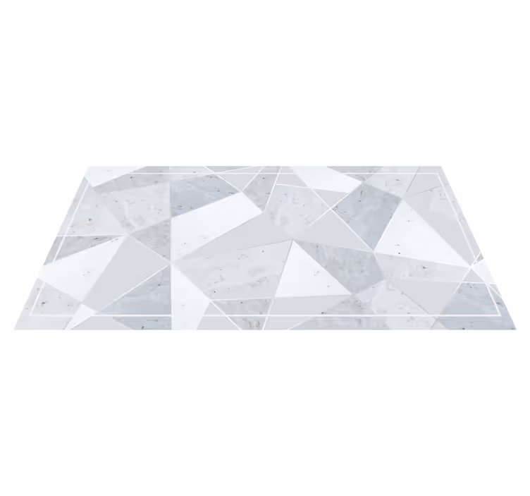 Tapis vinyle marbre motif géométrique gris - TenStickers