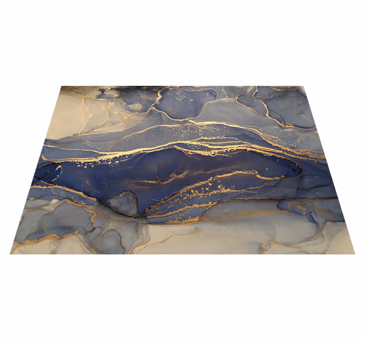 Tapis vinyle effet pierre bleu marine - TenStickers