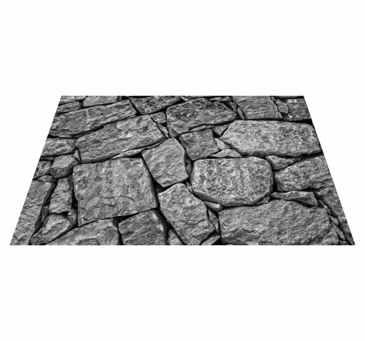 Tapis vinyle pierre motif gris réaliste - TenStickers